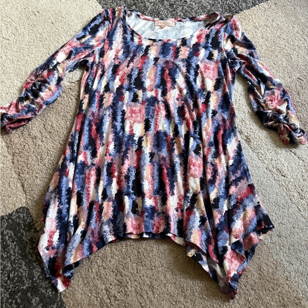 Philosophy Women Blouse 3/4 sleeves Rushed Bohemian Floral multicolor - medium